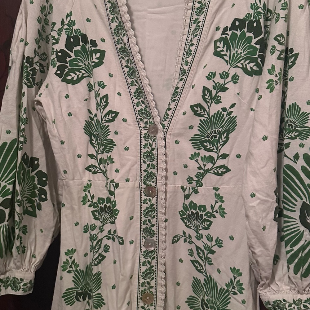 Farm Rio Forest Soul Elegant Green Floral Maxi Dress - Picture 6 of 6